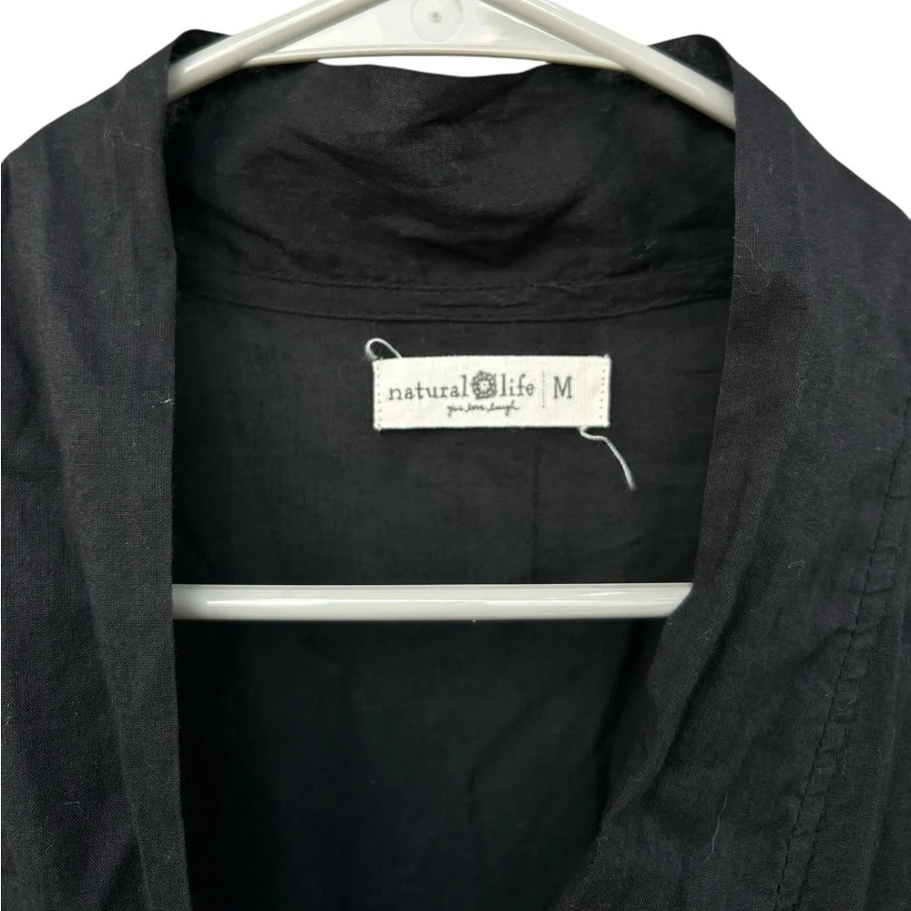 Natural Life 100% Organic Cotton Long Sleeve Dress - Size Medium - Black - Picture 11 of 14